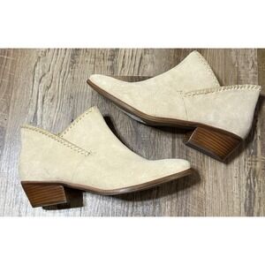 Jack Rogers Womens Ankle Boot Sadie Size 9 Tan Suede Booties Nwob Stitch Trim